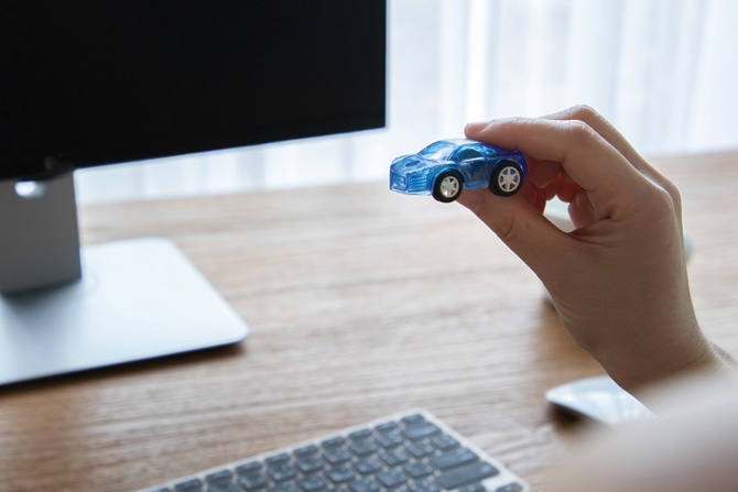 businessman using computer buying, rent a car.